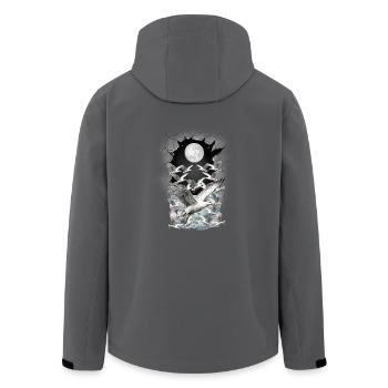 Möwen Möwe maritim - Recycelte Männer Softshell-Jacke von Stanley/Stella - Anthrazit - Hinten - AI Model Male 185 light (185cm)