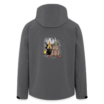 Schamanen Bär Tipi Lagerfeuer Wilder Westen Bären - Recycelte Männer Softshell-Jacke von Stanley/Stella - Anthrazit - Hinten - AI Model Male 185 light (185cm)