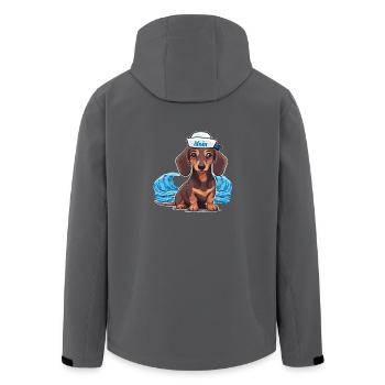 Dackel Hund Hunde Matrose maritim Hund - Recycelte Männer Softshell-Jacke von Stanley/Stella - Anthrazit - Hinten - AI Model Male 185 light (185cm)