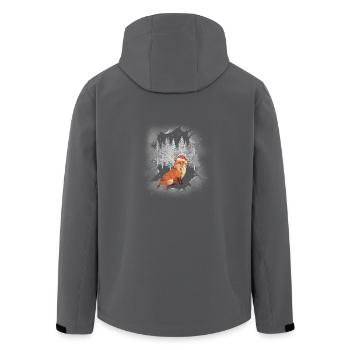 Christmas Fuchs Nikolaus Waldbewohner Santa - Recycelte Männer Softshell-Jacke von Stanley/Stella - Anthrazit - Hinten - AI Model Male 185 light (185cm)