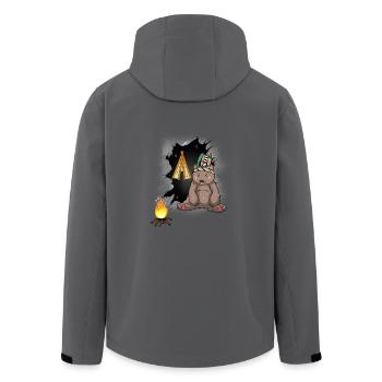 Schamanen Bär Tipi Lagerfeuer Wilder Westen - Recycelte Männer Softshell-Jacke von Stanley/Stella - Anthrazit - Hinten - AI Model Male 185 light (185cm)