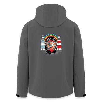 maritim Leuchtturm Leuchttürme Möwe Möwen - Recycelte Männer Softshell-Jacke von Stanley/Stella - Anthrazit - Hinten - AI Model Male 185 light (185cm)