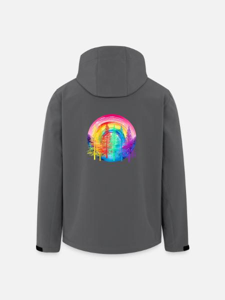 Regenbogen Wald LGBT Nadelwald Regenbogenfahne - Recycelte Männer Softshell-Jacke von Stanley/Stella - Anthrazit