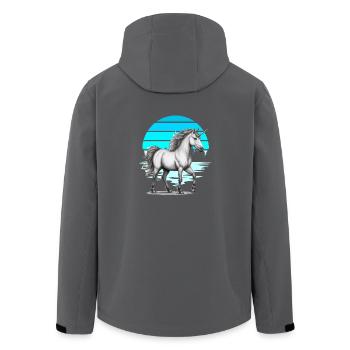 Pferd Pferde Einhorn Einhörner Fabelwesen Märchen - Recycelte Männer Softshell-Jacke von Stanley/Stella - Anthrazit - Hinten - AI Model Male 185 light (185cm)