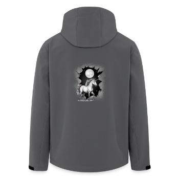 Fabelwesen Pferd Pferde Einhorn Einhörner Mond - Recycelte Männer Softshell-Jacke von Stanley/Stella - Anthrazit - Hinten - AI Model Male 185 light (185cm)