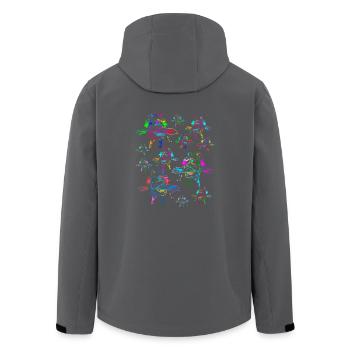 Regenbogen Giraffen Giraffe Kinder Kind Zootiere - Recycelte Männer Softshell-Jacke von Stanley/Stella - Anthrazit - Hinten - AI Model Male 185 light (185cm)