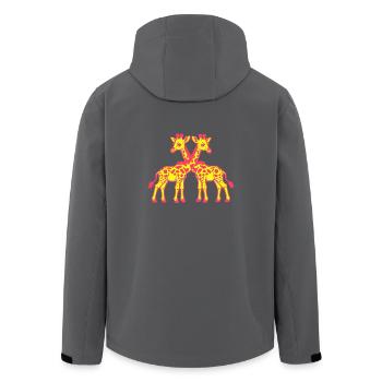 Giraffe Giraffen Zoo Zootiere Kinder Kind Safari - Recycelte Männer Softshell-Jacke von Stanley/Stella - Anthrazit - Hinten - AI Model Male 185 light (185cm)