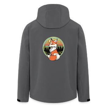 Retro Fuchs Füchse Vintage 80er 90er Füchsin - Recycelte Männer Softshell-Jacke von Stanley/Stella - Anthrazit - Hinten - AI Model Male 185 light (185cm)