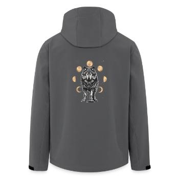 Wolf Wölfe Mondphase Mondphasen spirituell - Recycelte Männer Softshell-Jacke von Stanley/Stella - Anthrazit - Hinten - AI Model Male 185 light (185cm)