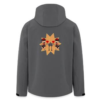 Erdnuss Musiker Gitarrist Gitarristen Erdnüsse - Recycelte Männer Softshell-Jacke von Stanley/Stella - Anthrazit - Hinten - AI Model Male 185 light (185cm)
