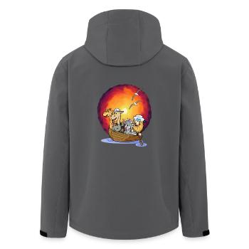 Wildtiere Abenteuer Reise Kreuzfahrt Kinder Kind - Recycelte Männer Softshell-Jacke von Stanley/Stella - Anthrazit - Hinten - AI Model Male 185 light (185cm)