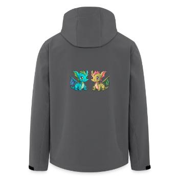 Drache Drachen Kind Kinder Fabelwesen Märchen - Recycelte Männer Softshell-Jacke von Stanley/Stella - Anthrazit - Hinten - AI Model Male 185 light (185cm)