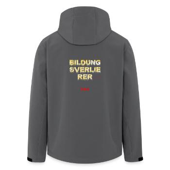 bildungsverlierer/in/endes - Recycelte Männer Softshell-Jacke von Stanley/Stella - Anthrazit - Hinten - AI Model Male 185 light (185cm)