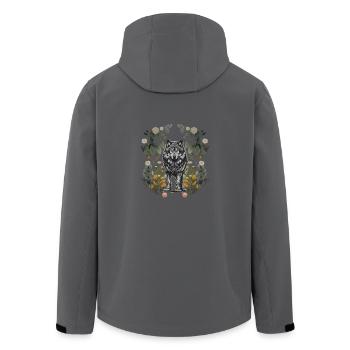 Wolf Wölfe Natur - Recycelte Männer Softshell-Jacke von Stanley/Stella - Anthrazit - Hinten - AI Model Male 185 light (185cm)