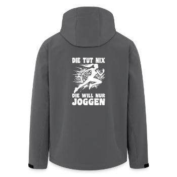 Läuferin, die tut nix die will nur joggen, Jogger - Recycelte Männer Softshell-Jacke von Stanley/Stella - Anthrazit - Hinten - AI Model Male 185 light (185cm)
