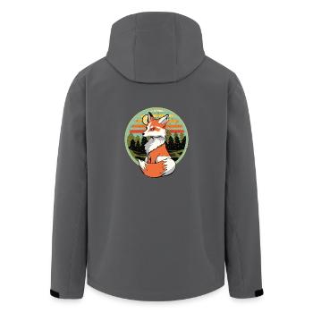 Retro Fuchs Füchse Vintage 80er 90er Waldbewohner - Recycelte Männer Softshell-Jacke von Stanley/Stella - Anthrazit - Hinten - AI Model Male 185 light (185cm)