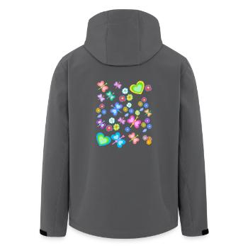 Frühling Sommer Kinder Kind Baby Schmetterlinge - Recycelte Männer Softshell-Jacke von Stanley/Stella - Anthrazit - Hinten - AI Model Male 185 light (185cm)