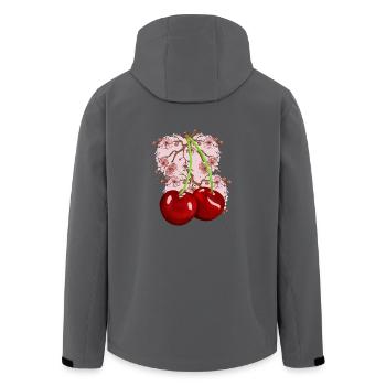 Japan Kischblüte Kirschen Kirsche Obst Frucht - Recycelte Männer Softshell-Jacke von Stanley/Stella - Anthrazit - Hinten - AI Model Male 185 light (185cm)