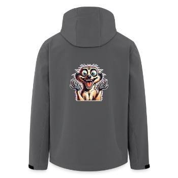 Erdmännchen - Recycelte Männer Softshell-Jacke von Stanley/Stella - Anthrazit - Hinten - AI Model Male 185 light (185cm)