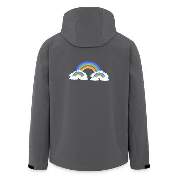 Regenbogen Bunt farbenfroh himmlisch Kinder - Recycelte Männer Softshell-Jacke von Stanley/Stella - Anthrazit - Hinten - AI Model Male 185 light (185cm)