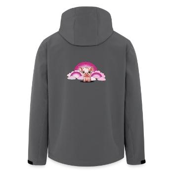 Regenbogen Ferkel Schwein himmlisch Wolken - Recycelte Männer Softshell-Jacke von Stanley/Stella - Anthrazit - Hinten - AI Model Male 185 light (185cm)