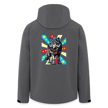 Tattoo Wolf Wölfe - Recycelte Männer Softshell-Jacke von Stanley/Stella - Anthrazit - Hinten - AI Model Male 185 light (185cm)