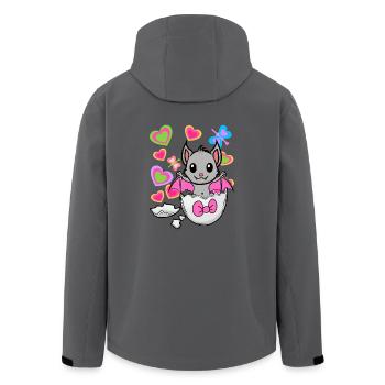 Fledermaus Eierschale Geburt Ei Kinder Kind - Recycelte Männer Softshell-Jacke von Stanley/Stella - Anthrazit - Hinten - AI Model Male 185 light (185cm)