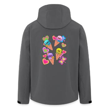 Eis Eiskreme Sommer Kind Kinder - Recycelte Männer Softshell-Jacke von Stanley/Stella - Anthrazit - Hinten - AI Model Male 185 light (185cm)