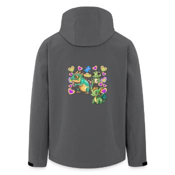 Dino Dinos Kind Kinder - Recycelte Männer Softshell-Jacke von Stanley/Stella - Anthrazit - Hinten - AI Model Male 185 light (185cm)