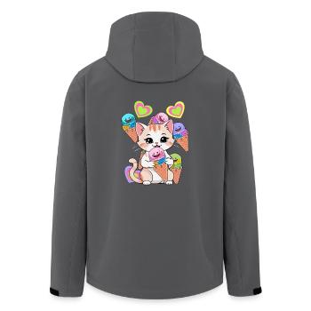 Katze Eis Eiskrem Kinder Kind Süßigkeiten - Recycelte Männer Softshell-Jacke von Stanley/Stella - Anthrazit - Hinten - AI Model Male 185 light (185cm)