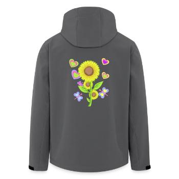Sonnenblume Kinder Kind Sonnenblumen Blume - Recycelte Männer Softshell-Jacke von Stanley/Stella - Anthrazit - Hinten - AI Model Male 185 light (185cm)