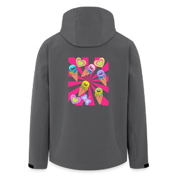 Eis Eiskrem Eiscrem Retro 80er 90er Sommer - Recycelte Männer Softshell-Jacke von Stanley/Stella - Anthrazit - Hinten - AI Model Male 185 light (185cm)