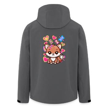 Fuchs Füchse Kinder Kind Baby - Recycelte Männer Softshell-Jacke von Stanley/Stella - Anthrazit - Hinten - AI Model Male 185 light (185cm)