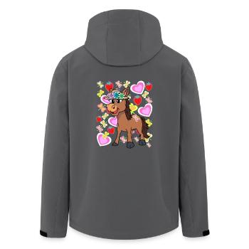 Retro Esel Kinder Kind Vintage - Recycelte Männer Softshell-Jacke von Stanley/Stella - Anthrazit - Hinten - AI Model Male 185 light (185cm)