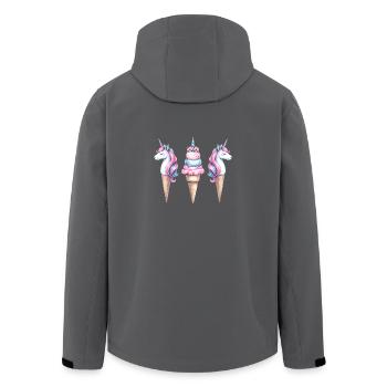 Retro Einhörner Eis Eiskreme Eiscrem Kinder Kind - Recycelte Männer Softshell-Jacke von Stanley/Stella - Anthrazit - Hinten - AI Model Male 185 light (185cm)