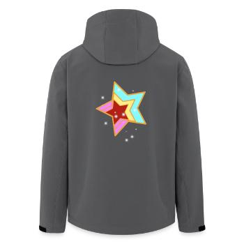 Retro Sterne Vintage 60er 80er - Recycelte Männer Softshell-Jacke von Stanley/Stella - Anthrazit - Hinten - AI Model Male 185 light (185cm)