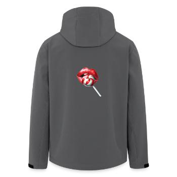 Kussmund Mund Lolli Süßigkeiten - Recycelte Männer Softshell-Jacke von Stanley/Stella - Anthrazit - Hinten - AI Model Male 185 light (185cm)
