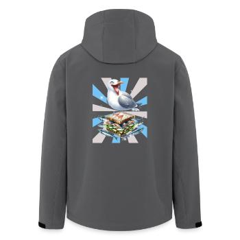 Reto Möwe Möwen Sandwidsch Hering - Recycelte Männer Softshell-Jacke von Stanley/Stella - Anthrazit - Hinten - AI Model Male 185 light (185cm)
