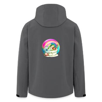 Regenbogen Frosch Eis Erdbeere Eiskrem Kind - Recycelte Männer Softshell-Jacke von Stanley/Stella - Anthrazit - Hinten - AI Model Male 185 light (185cm)
