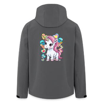 Einhorn Kinder Mädchen Jungen Eis Eiskrem - Recycelte Männer Softshell-Jacke von Stanley/Stella - Anthrazit - Hinten - AI Model Male 185 light (185cm)