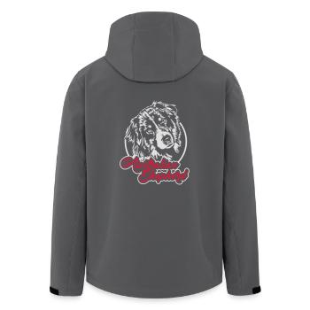 AUSTRALIAN SHEPHERD - Recycelte Männer Softshell-Jacke von Stanley/Stella - Anthrazit - Hinten - AI Model Male 185 light (185cm)