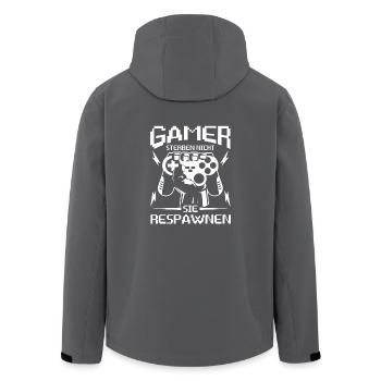 Gamer sterben nicht sie Respawnen Gaming T-Shirt - Recycelte Männer Softshell-Jacke von Stanley/Stella - Anthrazit - Hinten - AI Model Male 185 light (185cm)