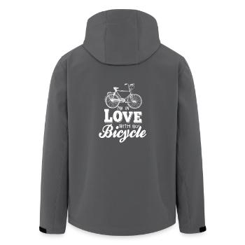 Verliebt in mein Fahrrad - Recycelte Männer Softshell-Jacke von Stanley/Stella - Anthrazit - Hinten - AI Model Male 185 light (185cm)