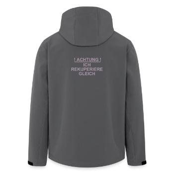 Achtung ich rekuperiere gleich - Recycelte Männer Softshell-Jacke von Stanley/Stella - Anthrazit - Hinten - AI Model Male 185 light (185cm)