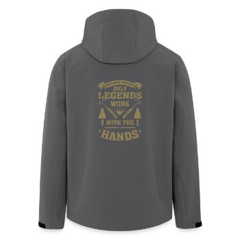 Bauarbeiter nur Legenden arbeiten mit den Händen - Recycelte Männer Softshell-Jacke von Stanley/Stella - Anthrazit - Hinten - AI Model Male 185 light (185cm)