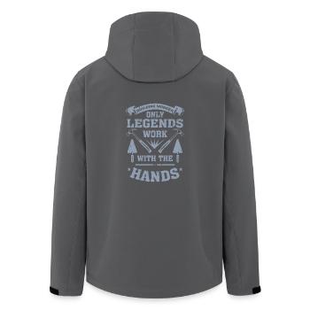 Bauarbeiter nur Legenden arbeiten mit den Händen - Recycelte Männer Softshell-Jacke von Stanley/Stella - Anthrazit - Hinten - AI Model Male 185 light (185cm)