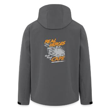 Kranführer Sprüche Kran echte Helden - Recycelte Männer Softshell-Jacke von Stanley/Stella - Anthrazit - Hinten - AI Model Male 185 light (185cm)