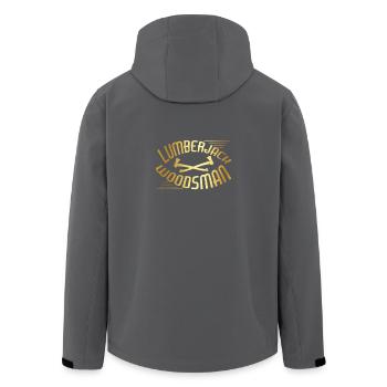 Holzfäller Förster Waldarbeiter Sprüche - Recycelte Männer Softshell-Jacke von Stanley/Stella - Anthrazit - Hinten - AI Model Male 185 light (185cm)