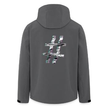 Hashtag Glitch - Recycelte Männer Softshell-Jacke von Stanley/Stella - Anthrazit - Hinten - AI Model Male 185 light (185cm)