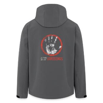Stop Narzissmus - Recycelte Männer Softshell-Jacke von Stanley/Stella - Anthrazit - Hinten - AI Model Male 185 light (185cm)